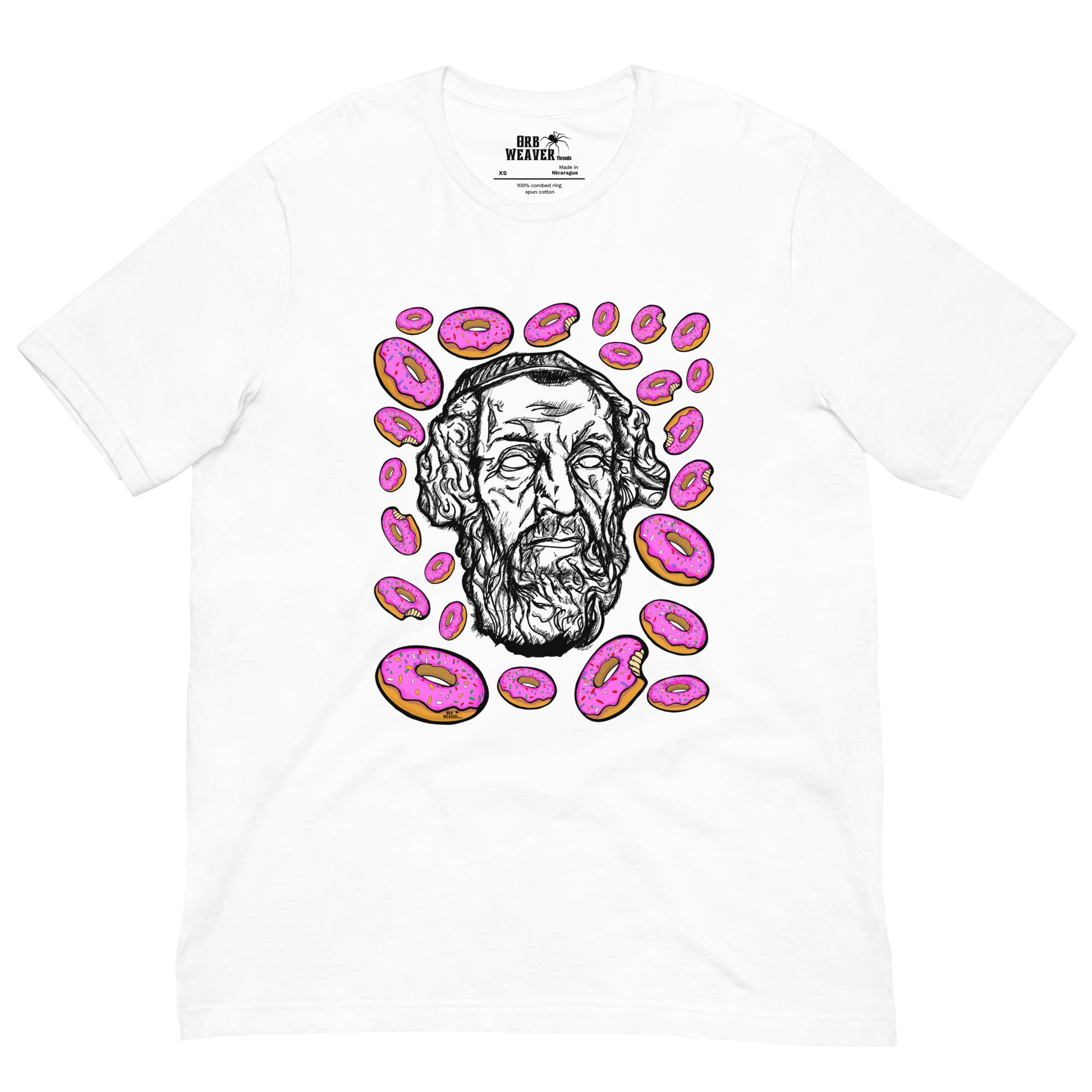 Funny graphic tee with Homer poet and donuts 